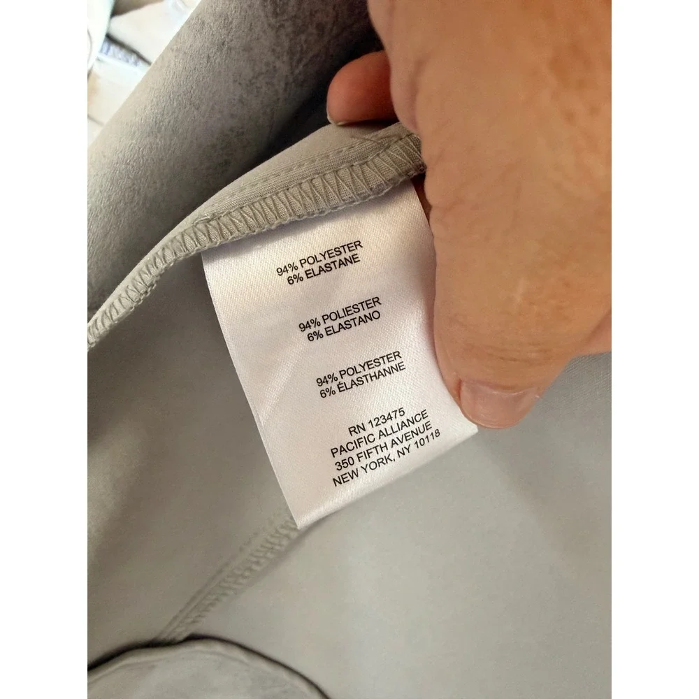 Jones New York Womens Gray Drape Front Faux Suede Jacket Size‎ S